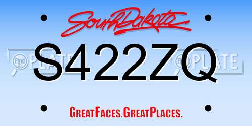S422ZQ South Dakota License Plate