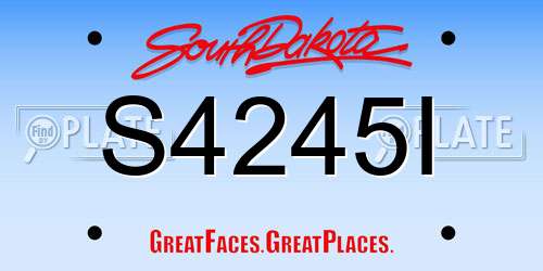 S4245I South Dakota License Plate