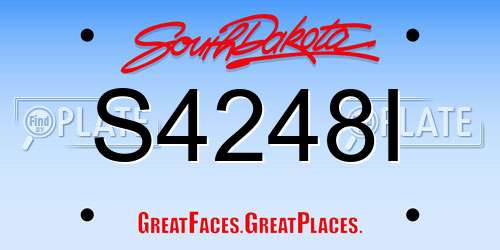 S4248I South Dakota License Plate