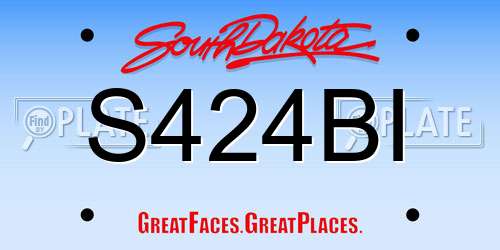 S424BI South Dakota License Plate