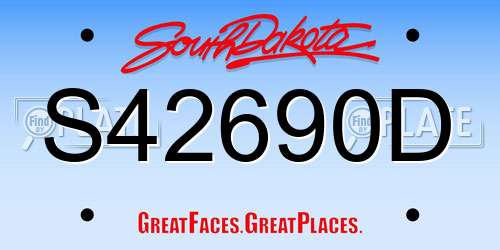 S42690D South Dakota License Plate