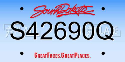 S42690Q South Dakota License Plate