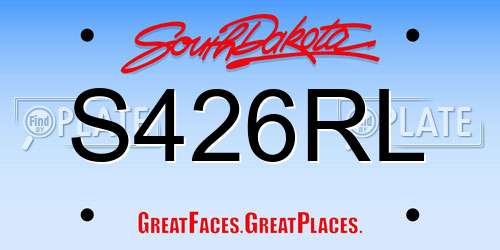 S426RL South Dakota License Plate