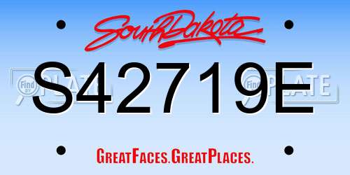 S42719E South Dakota License Plate