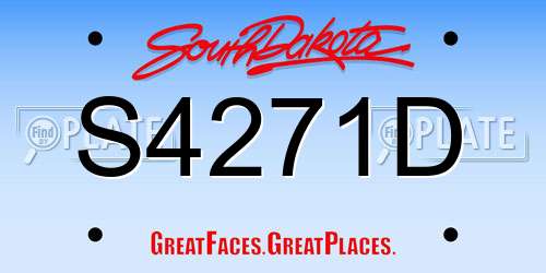 S4271D South Dakota License Plate