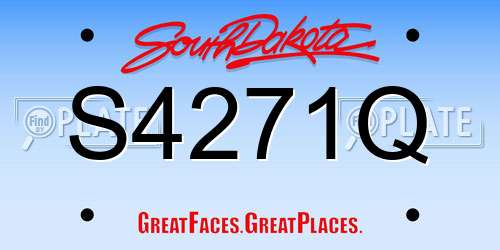 S4271Q South Dakota License Plate