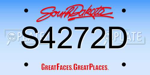 S4272D South Dakota License Plate