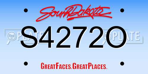 S4272O South Dakota License Plate