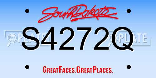 S4272Q South Dakota License Plate
