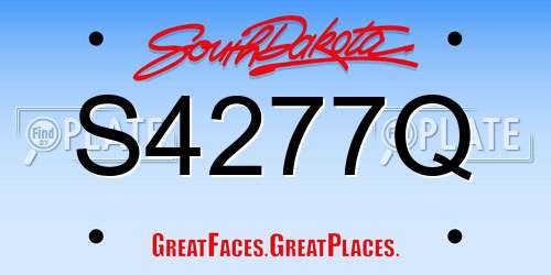 S4277Q South Dakota License Plate