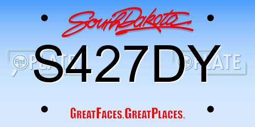 S427DY South Dakota License Plate
