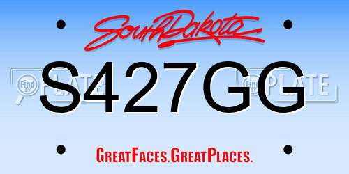 S427GG South Dakota License Plate