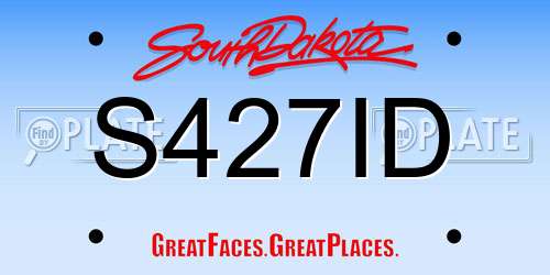 S427ID South Dakota License Plate