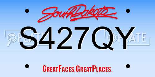 S427QY South Dakota License Plate