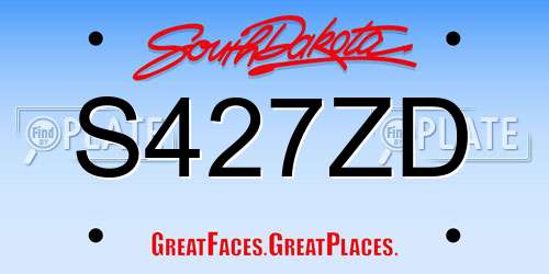 S427ZD South Dakota License Plate
