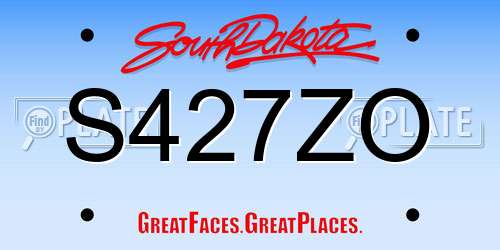 S427ZO South Dakota License Plate