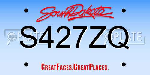 S427ZQ South Dakota License Plate