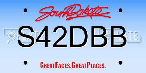 S42DBB South Dakota License Plate