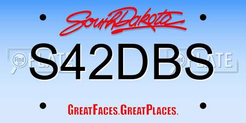 S42DBS South Dakota License Plate