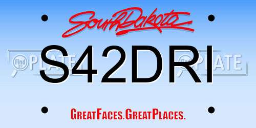 S42DRI South Dakota License Plate