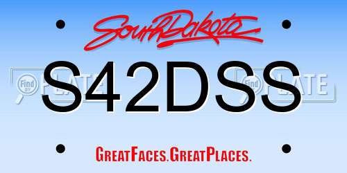 S42DSS South Dakota License Plate