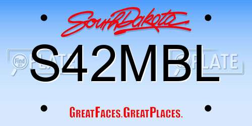 S42MBL South Dakota License Plate