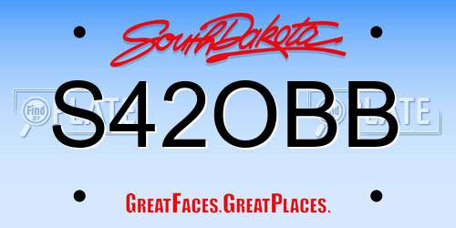S42OBB South Dakota License Plate