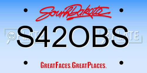 S42OBS South Dakota License Plate