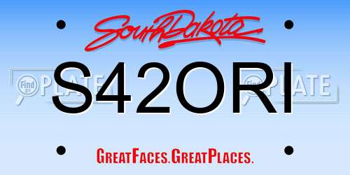 S42ORI South Dakota License Plate