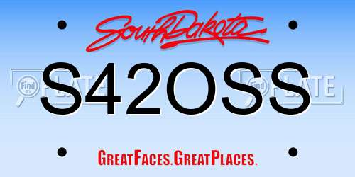 S42OSS South Dakota License Plate