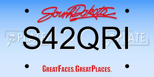 S42QRI South Dakota License Plate