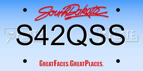 S42QSS South Dakota License Plate