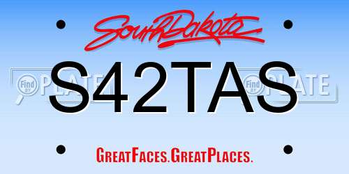 S42TAS South Dakota License Plate