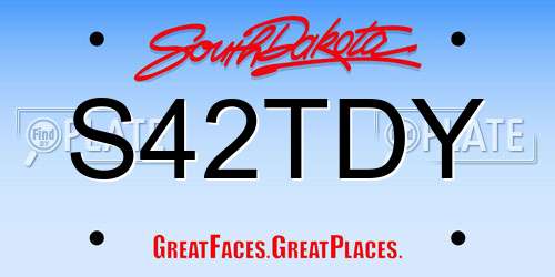 S42TDY South Dakota License Plate