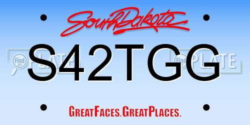 S42TGG South Dakota License Plate