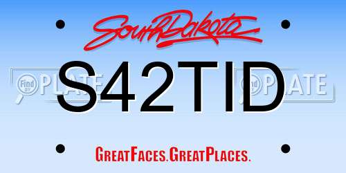 S42TID South Dakota License Plate