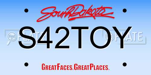 S42TOY South Dakota License Plate