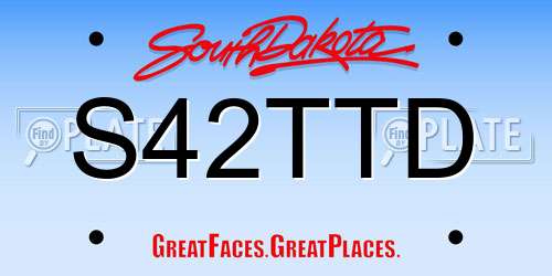 S42TTD South Dakota License Plate