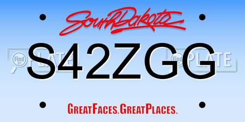 S42ZGG South Dakota License Plate