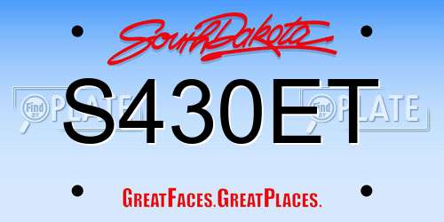 S430ET South Dakota License Plate