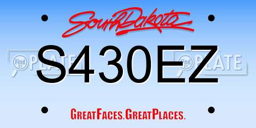 S430EZ South Dakota License Plate