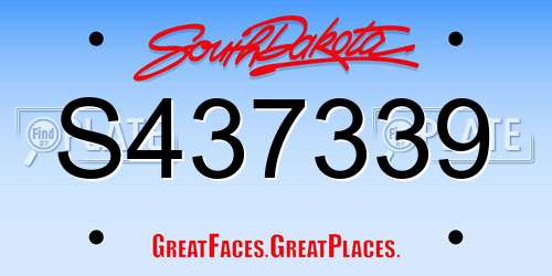 S437339 South Dakota License Plate