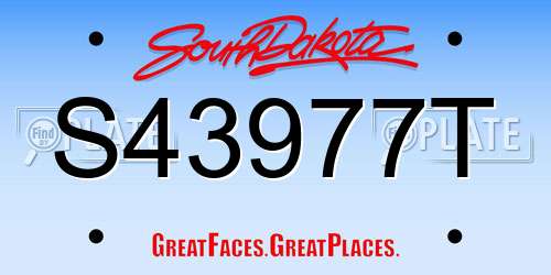 S43977T South Dakota License Plate