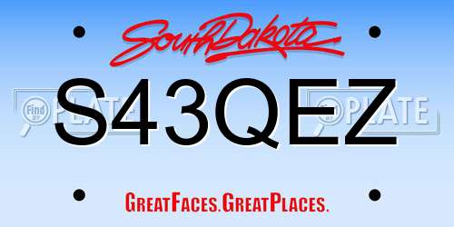 S43QEZ South Dakota License Plate