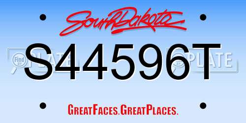 S44596T South Dakota License Plate