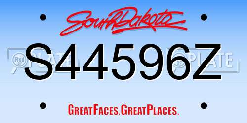 S44596Z South Dakota License Plate