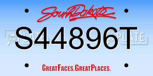 S44896T South Dakota License Plate