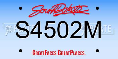 S4502M South Dakota License Plate