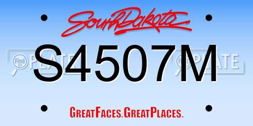 S4507M South Dakota License Plate
