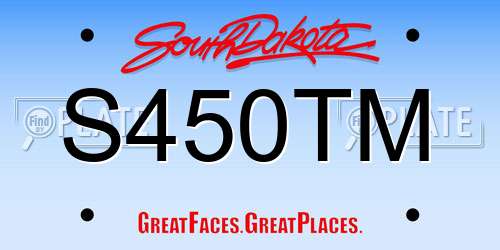 S450TM South Dakota License Plate